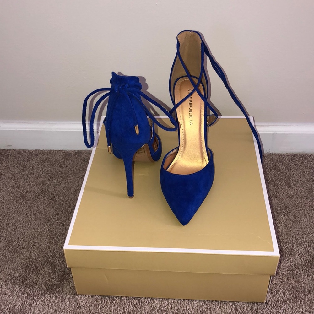 Sexy Royal blue strappy heels
